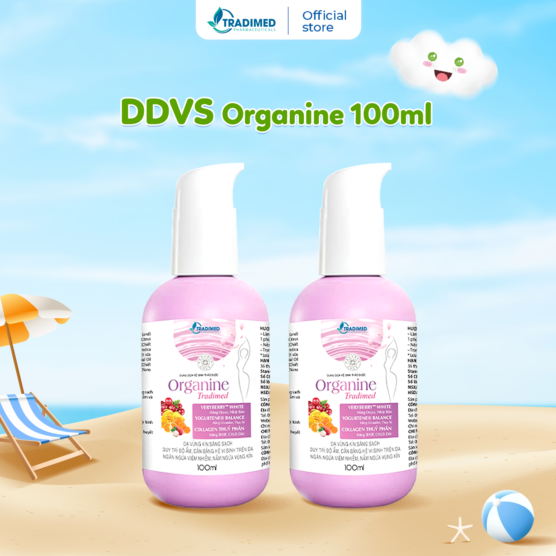 Combo 2 dung dịch vệ sinh Organine (100ml)