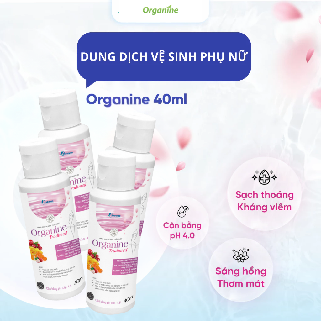 Combo 4 dung dịch vệ sinh thảo dược Organine (40ml)