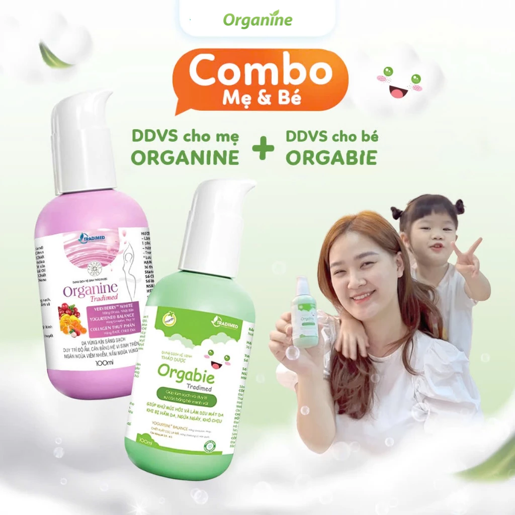 Combo dung dịch vệ sinh Organine 100ml và Orgabie 100ml