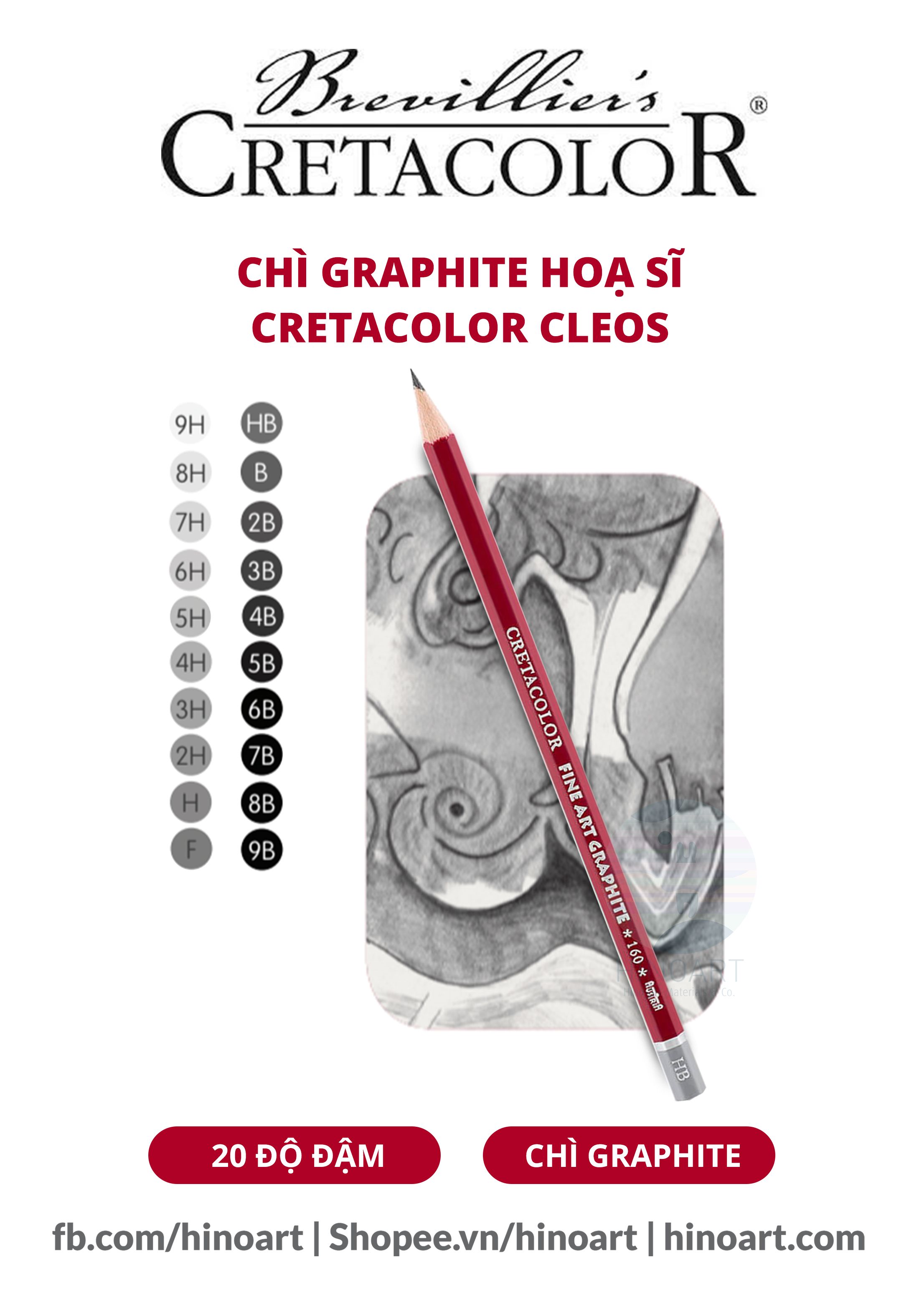 Chì Graphite Họa Sĩ Cretacolor Cleos