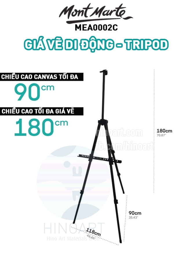 Giá vẽ di động Mont Marte Tripod Easel Lightweight Steel