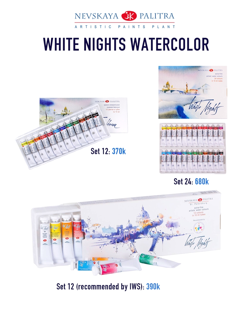 Bộ màu nước QOR Watercolor Introductory 6 tuýp 5ml