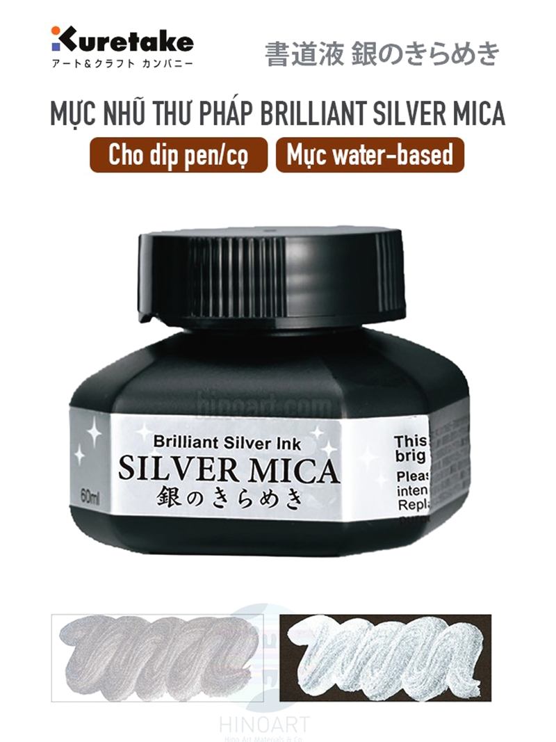 Mực nhũ thư pháp Silver Mica 60ml