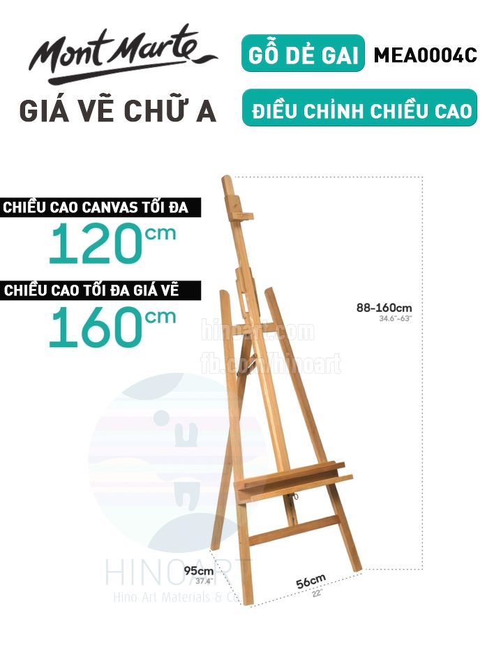 Giá vẽ chữ A Mont Marte gỗ dẻ gai