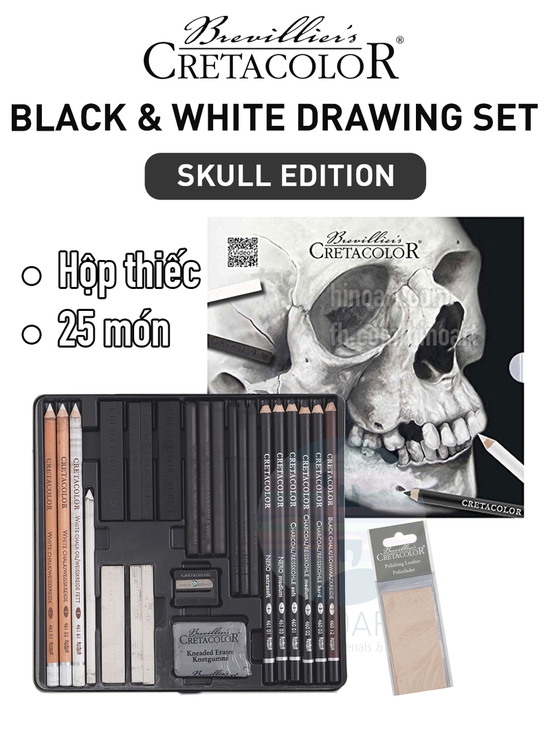 Cretacolor Skull edition - Set vẽ chì đen trắng bản giới hạn