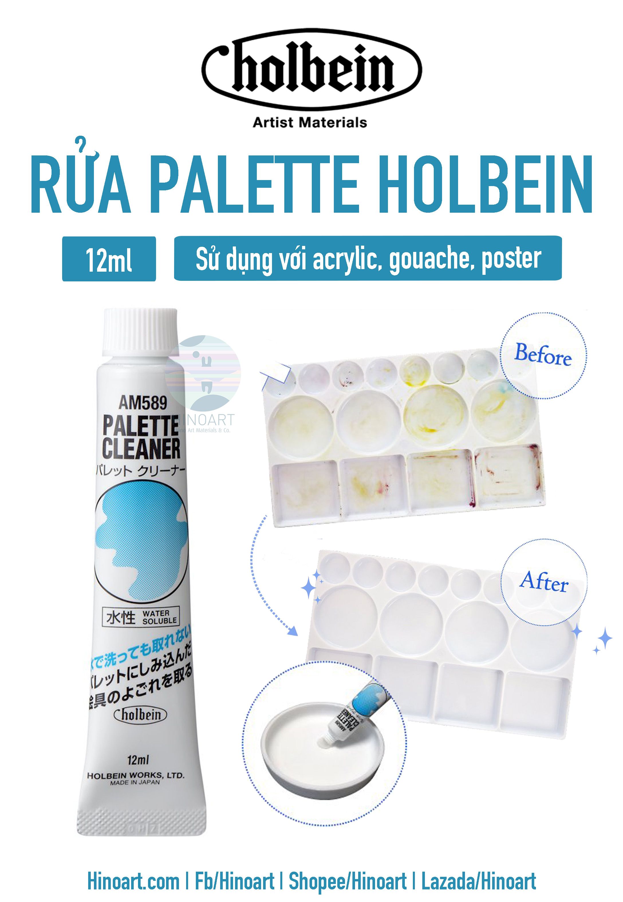 Dung dịch tẩy rửa palette Holbein