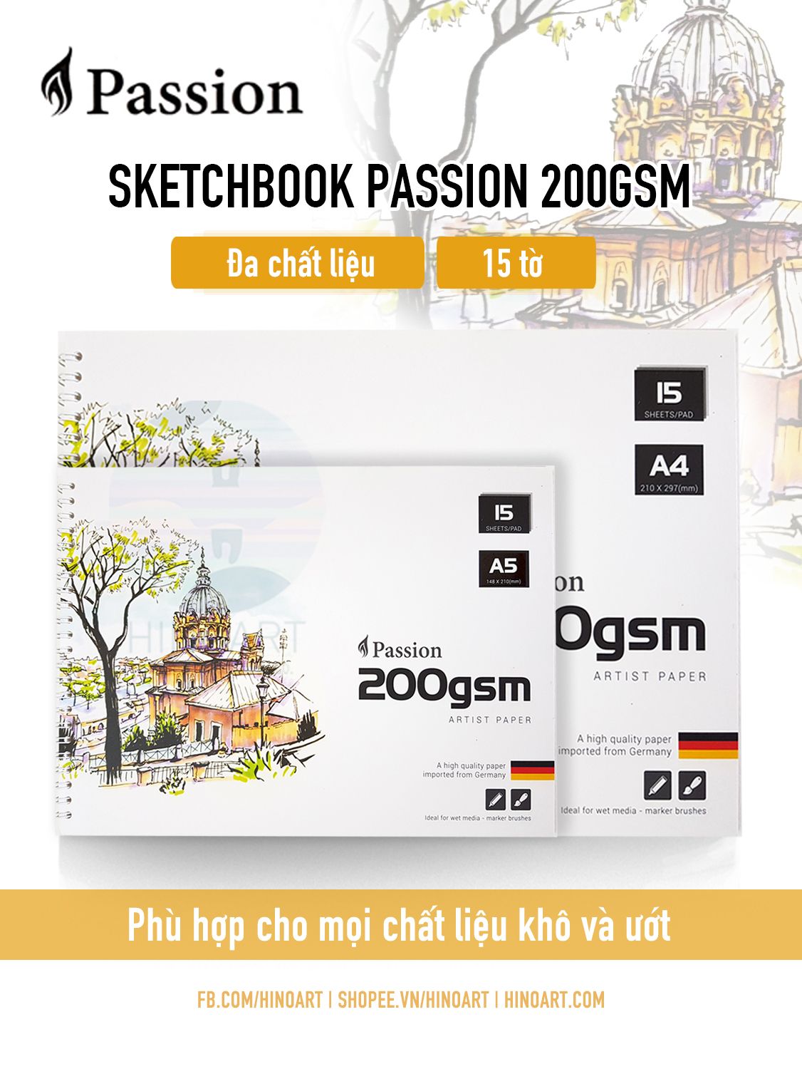 Sổ vẽ Passion Artist 200 gsm