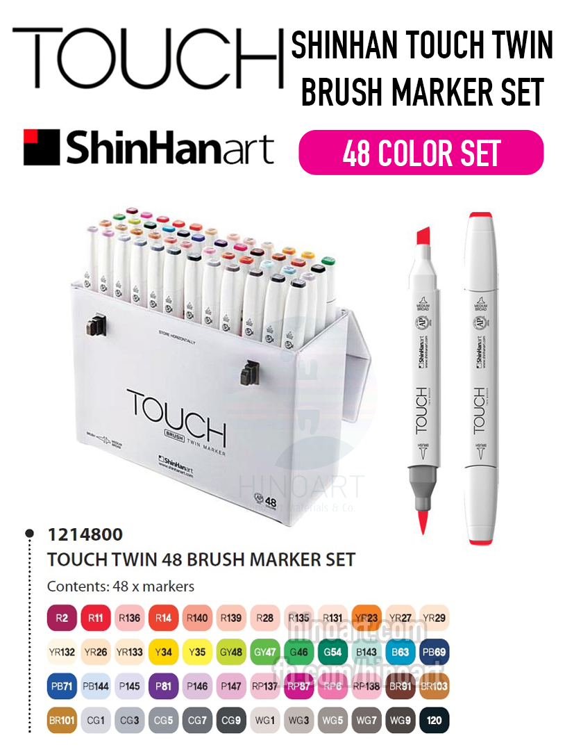 Set Brush Marker Touch Twin 48 cây