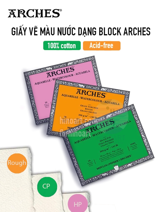 Giấy vẽ màu nước dạng block Arches