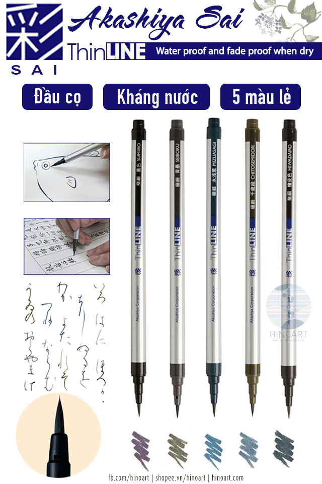 Bút lông màu kháng nước Thinline