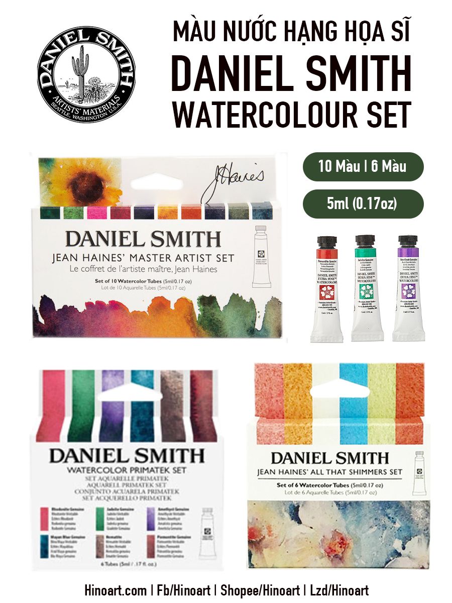 Daniel Smith Extra Fine Essentials Introductory Watercolor, 6 Tubes, 5ml -  Art By Masters
