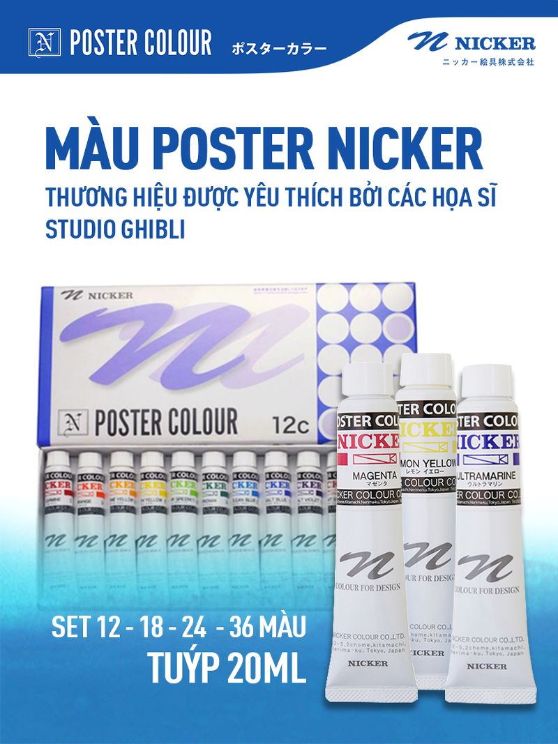 Bộ màu Nicker Poster tuýp 20ml