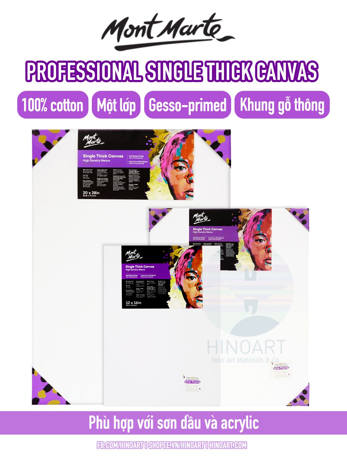 Toan vải Mont Marte Professional Canvas Single Thick