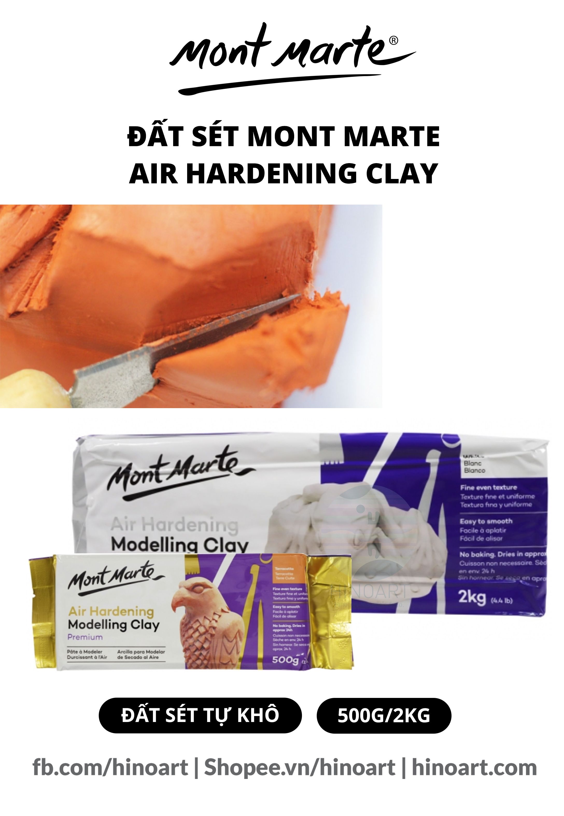 Đất sét tự khô Mont Marte Air Hardening Clay tự khô