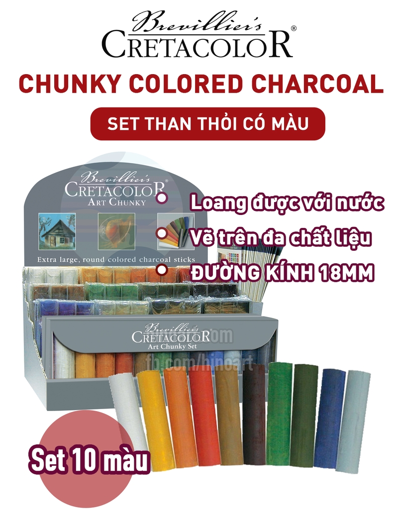 Cretacolor : Art Chunky Colored Charcoal Set Of 12