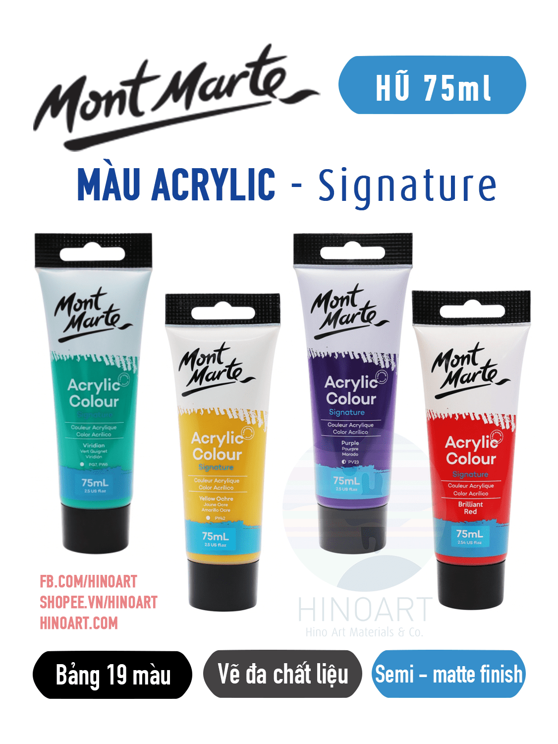 Màu Acrylic Mont Marte Signature tuýp 75ml