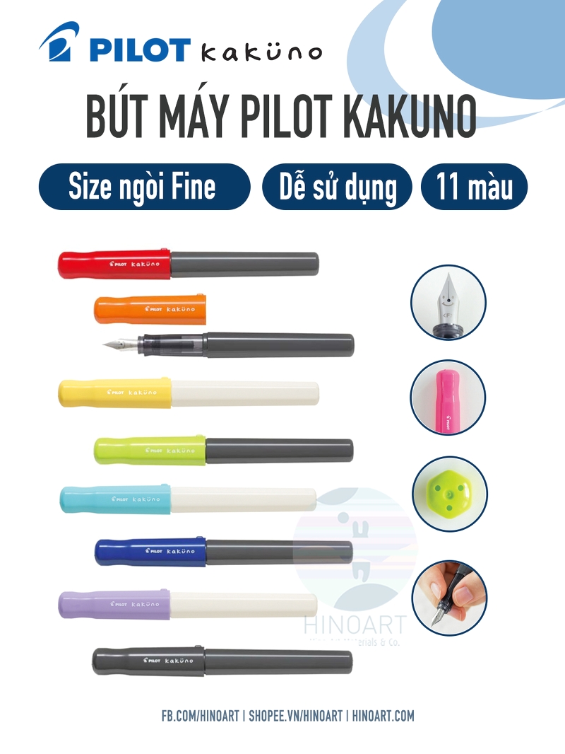 Bút máy bơm mực Pilot Kakuno (ngòi F)