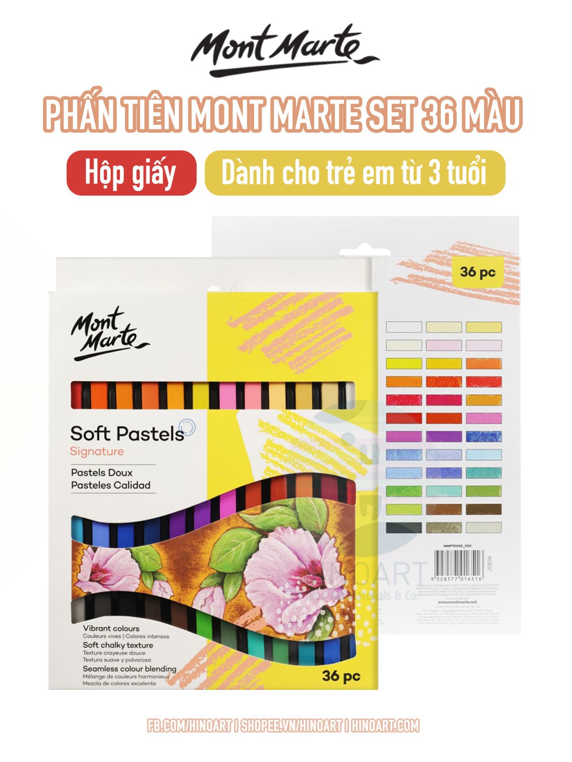 Phấn tiên Mont Marte set 36 màu