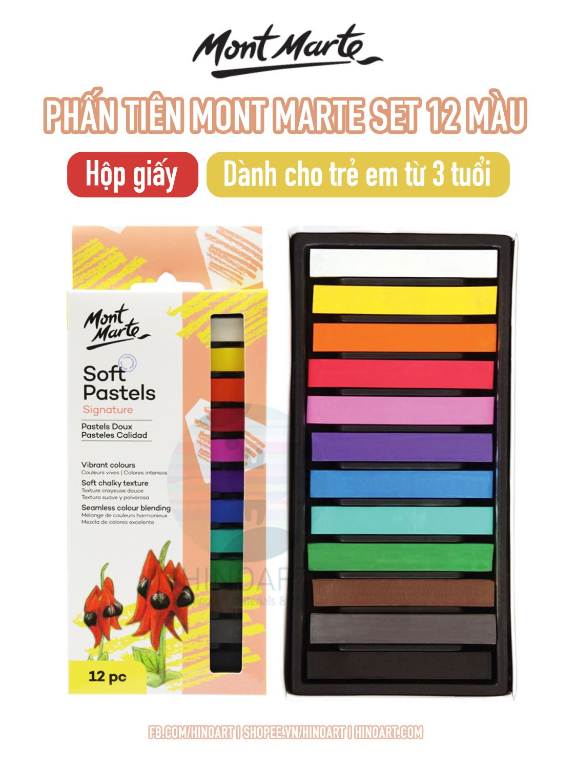 Phấn tiên Mont Marte set 12 màu