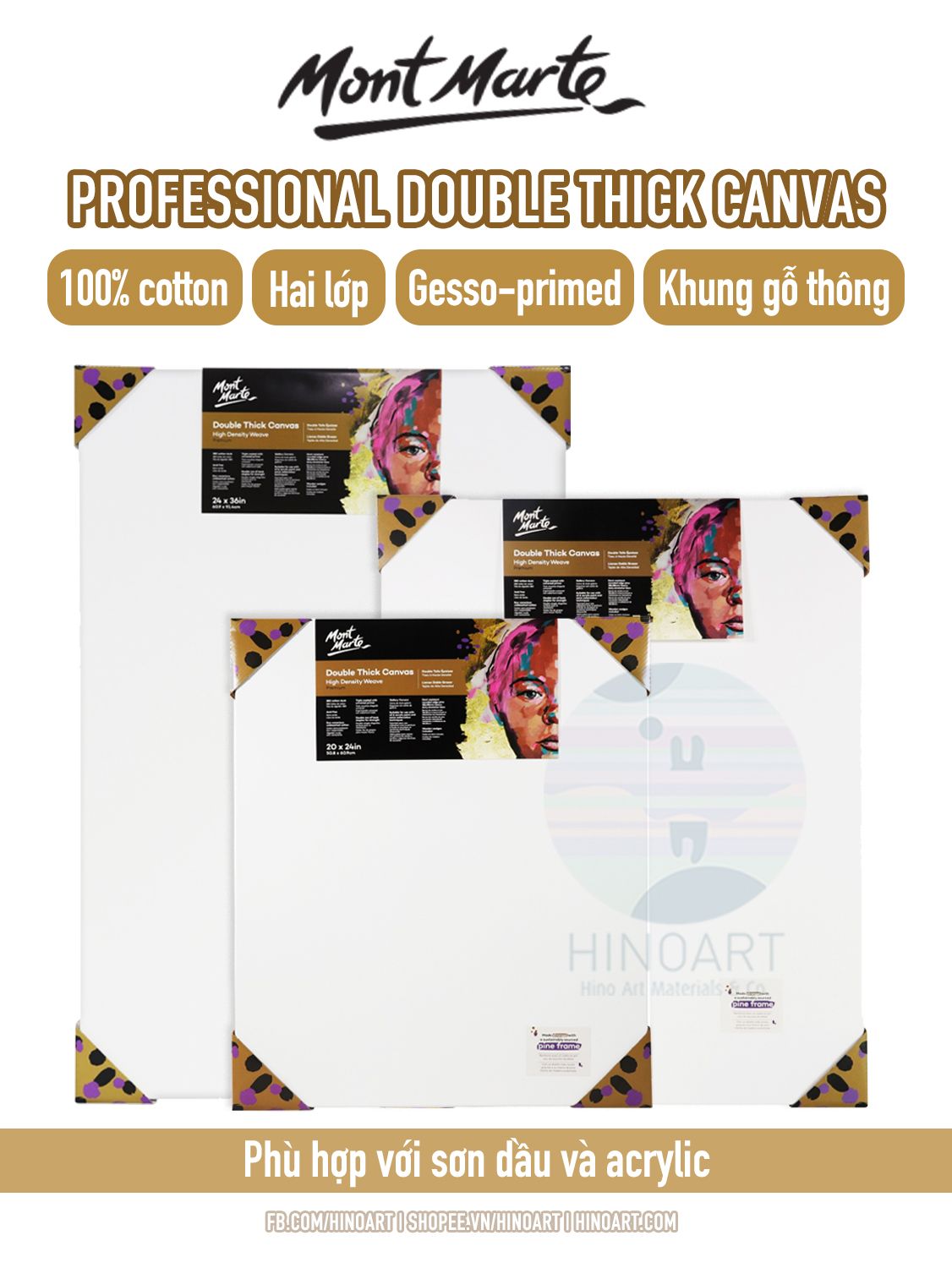 Toan vải Mont Marte Professional Canvas Double Thick