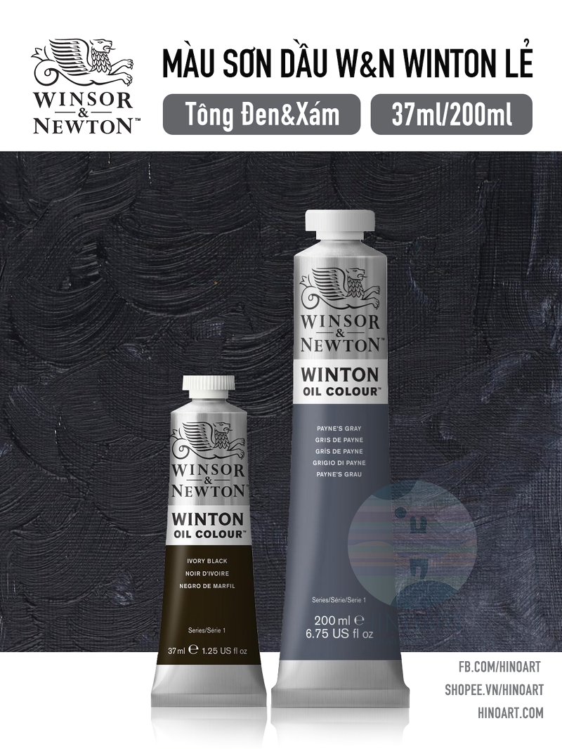 W&N Winton Oil Color WOC tông đen- xám