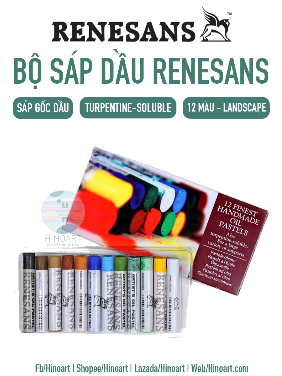 Renesans Set Of 12 Assorted Oil Pastels - Landscape Set