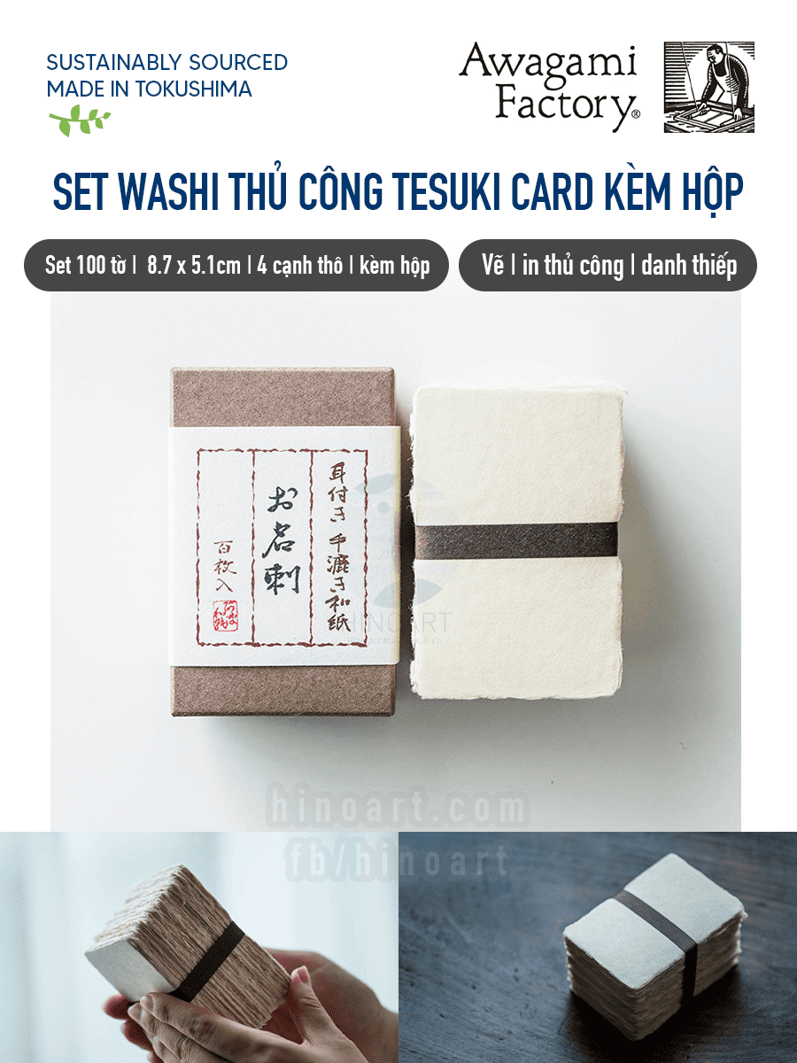 Awagami - Handmade Thick 'Tesuki' BOXED Biz Card