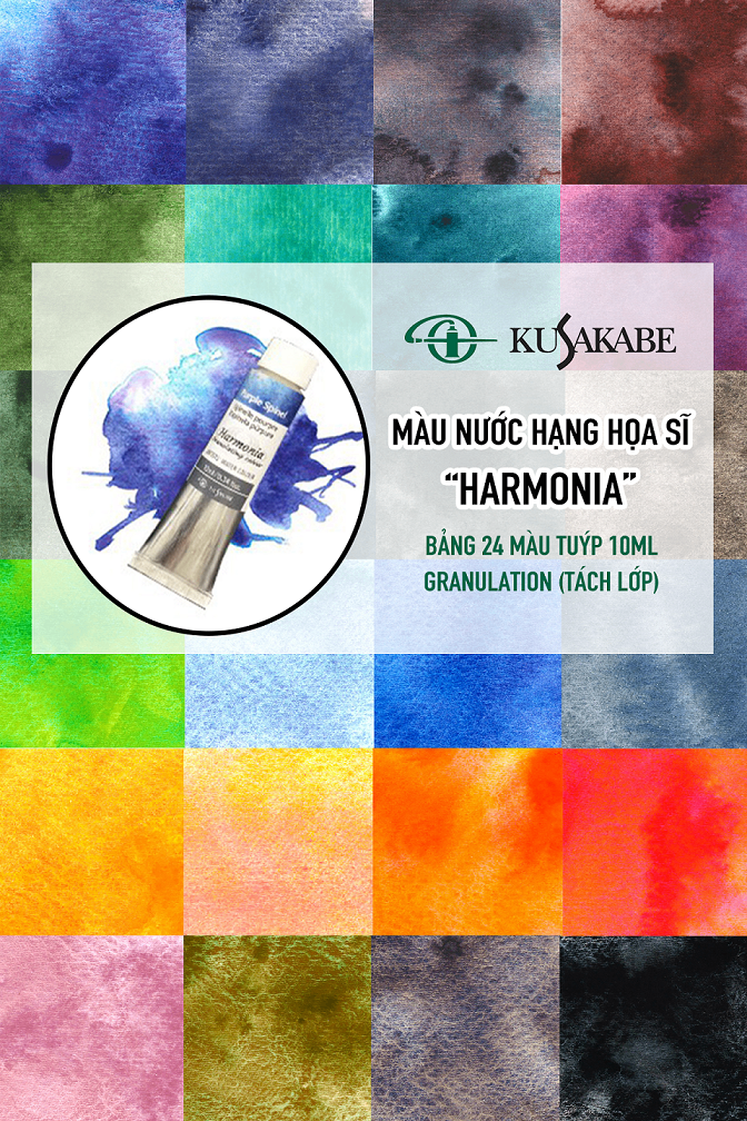 Màu nước Tách lớp hạng họa sĩ Kusakabe Harmonia Artists' Watercolour 10ml