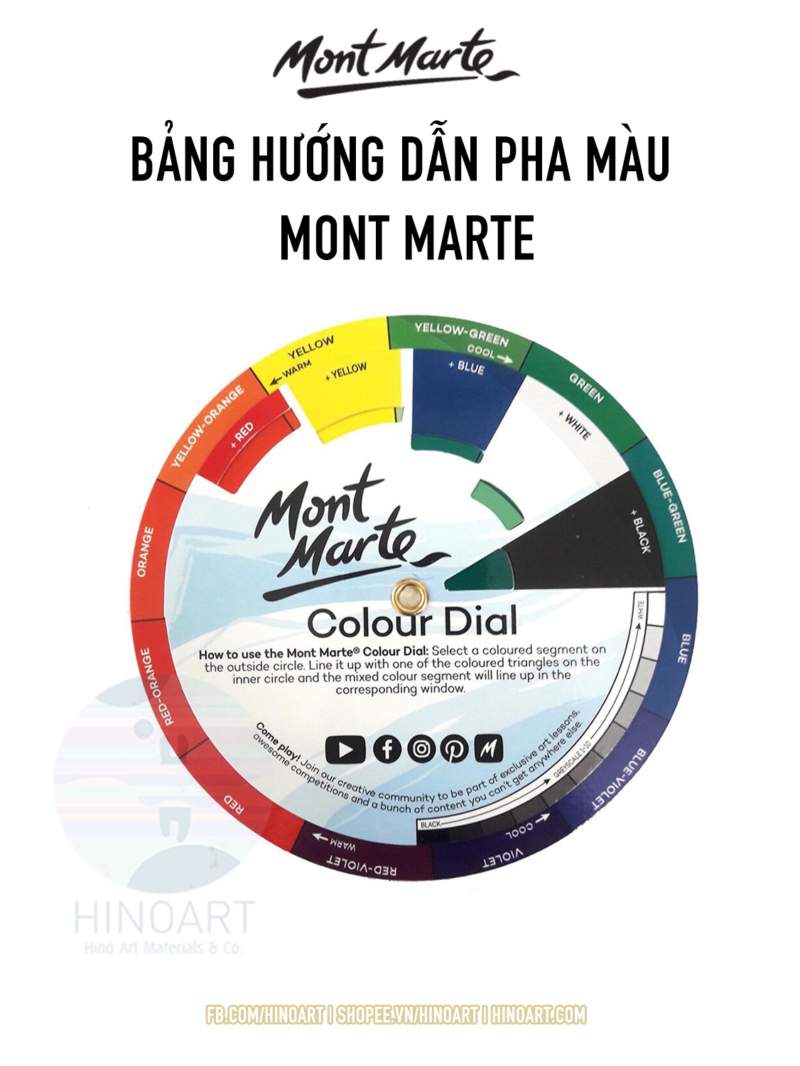 Bảng hướng dẫn pha màu Mont Marte Mini Colour Dial Signature