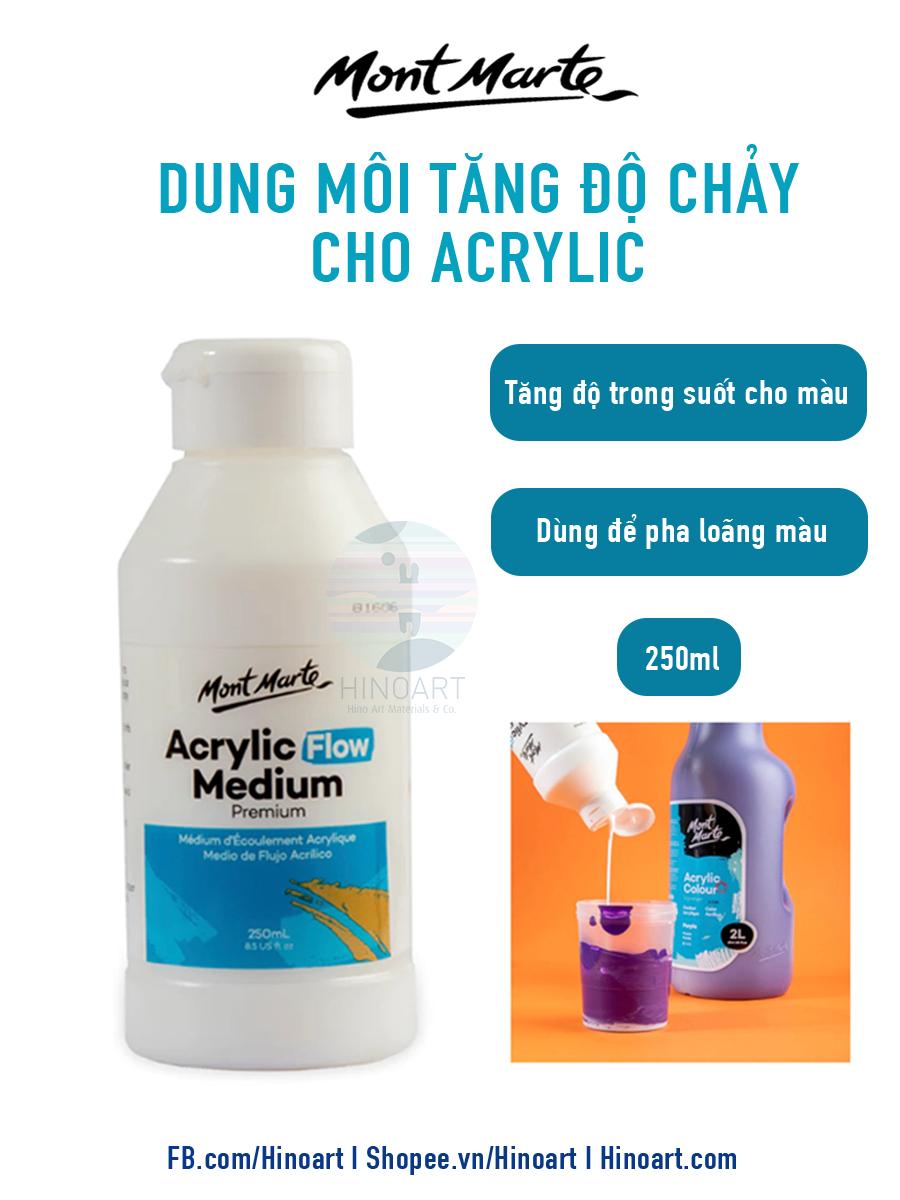 Dung dịch tăng độ chảy Mont Marte Premium Acrylic Flow Medium 250ml