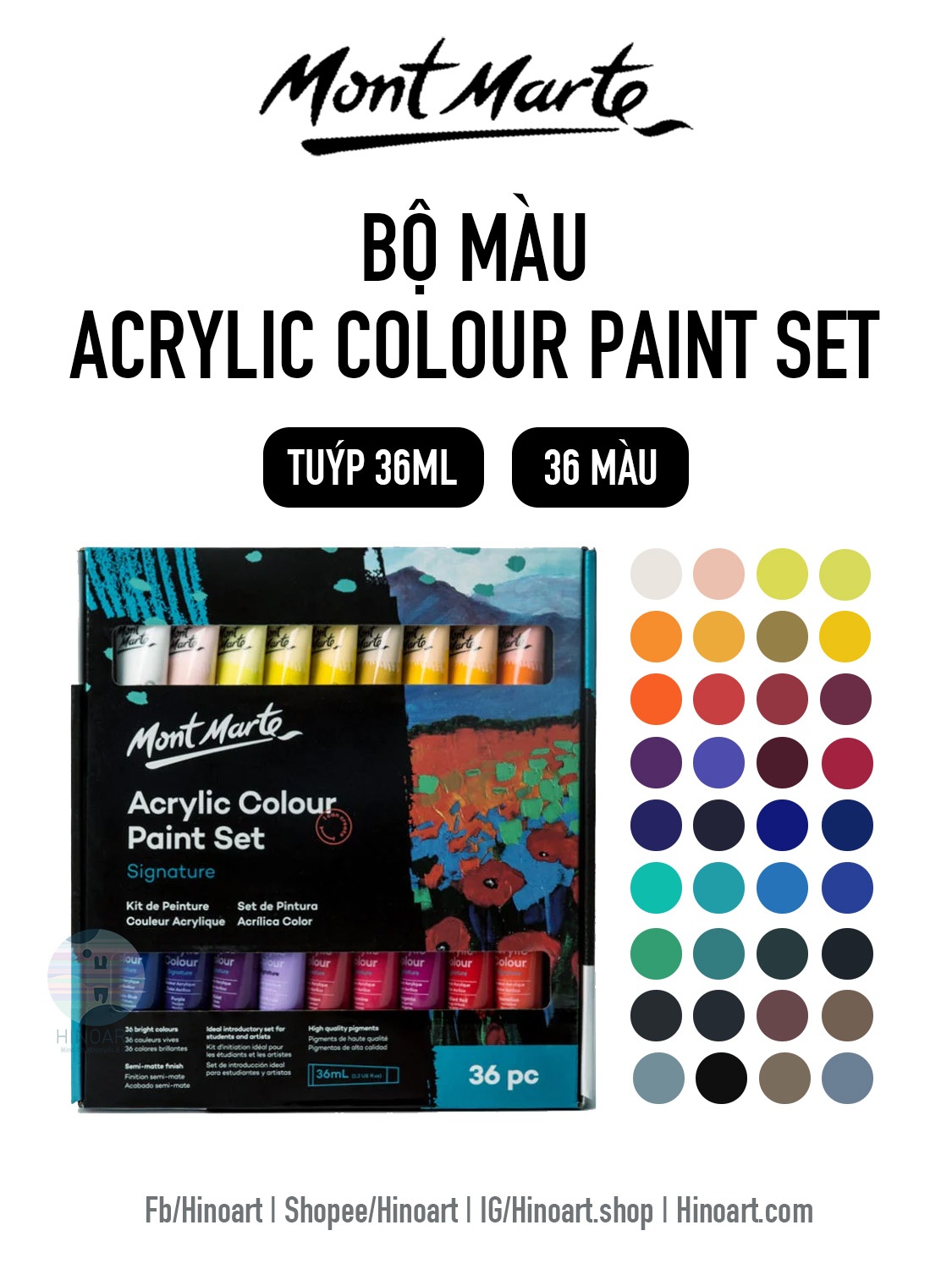 MM Acrylic paint set 36pc x 36ml