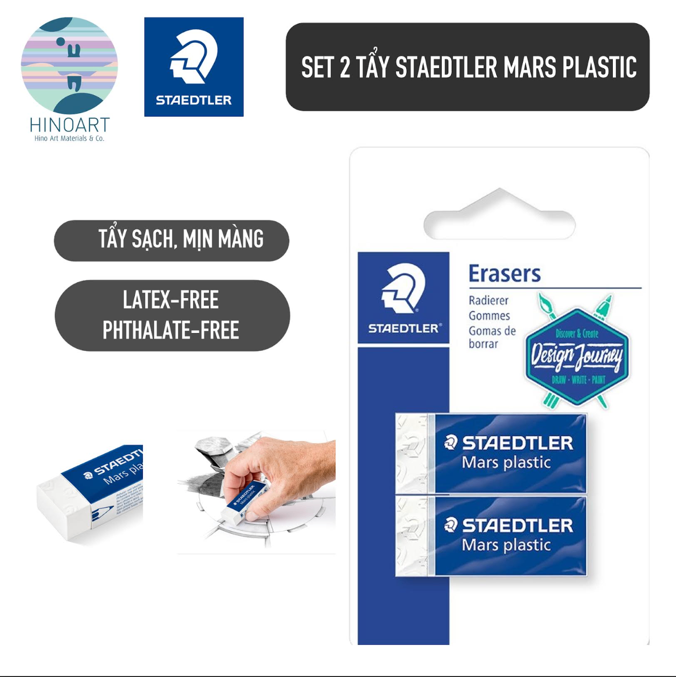 Set 2 tẩy Staedtler Mars Plastic