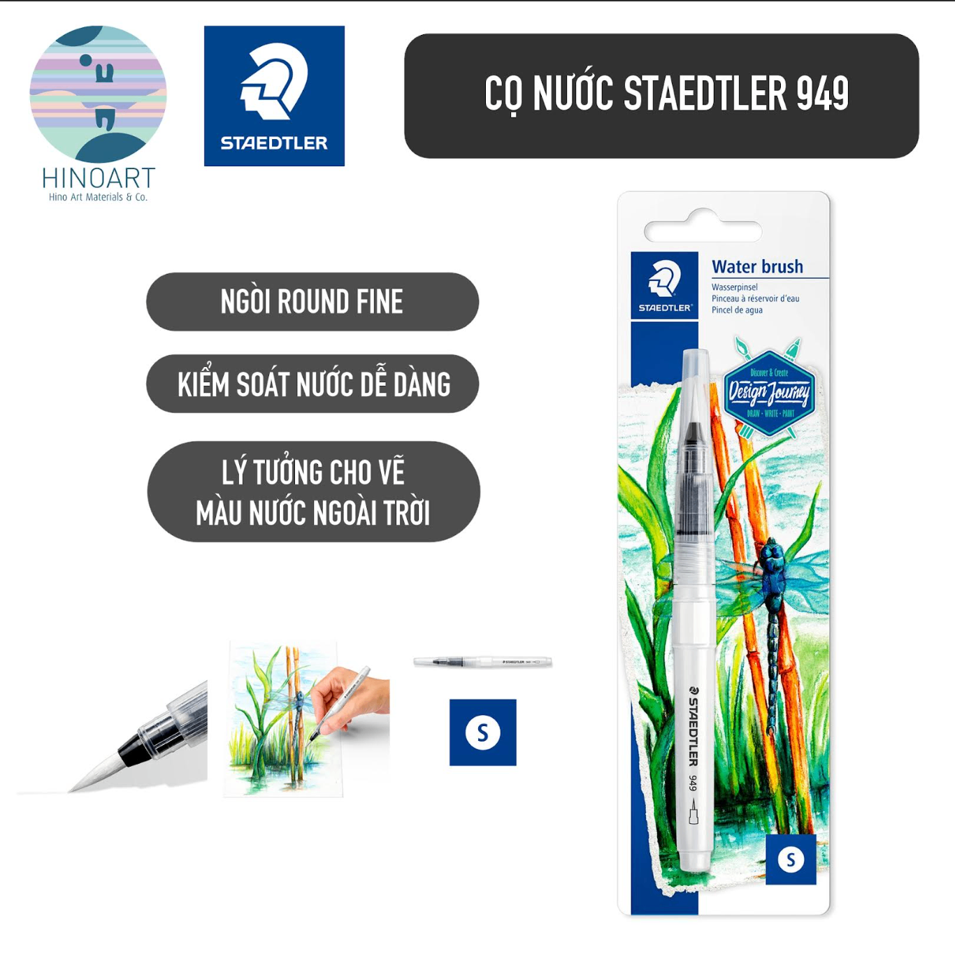 Cọ nước Staedtler 949 - ngòi Round Fine (nhỏ)