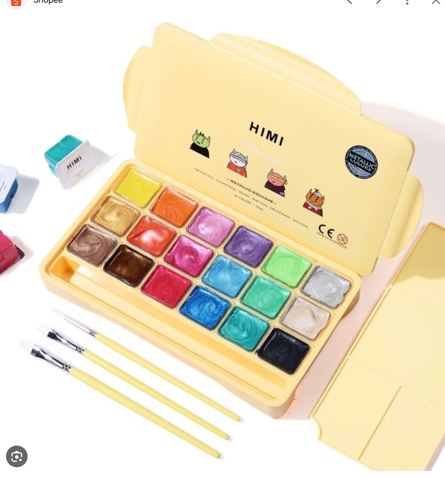 Himi Miya Gouache set 18 color 30ml - METALLIC