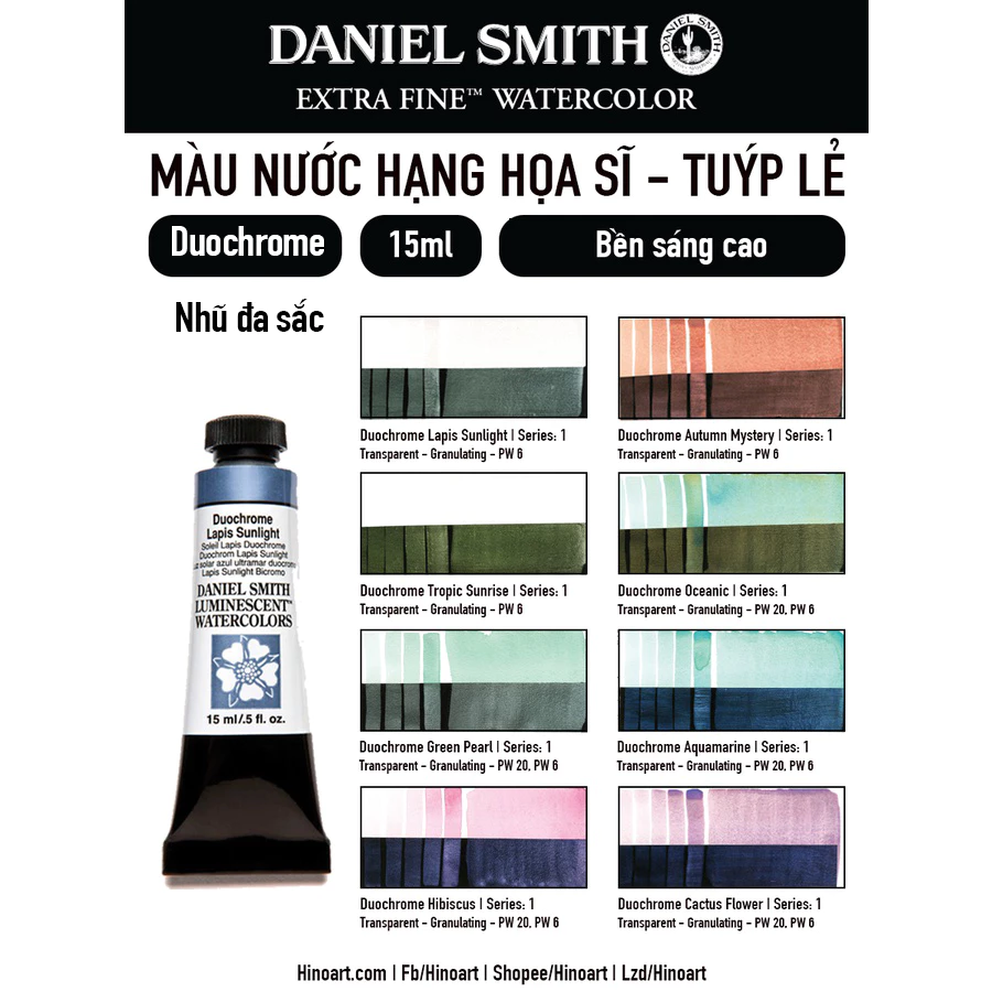 Daniel Smith tuýp - tông màu nhũ Duochrome