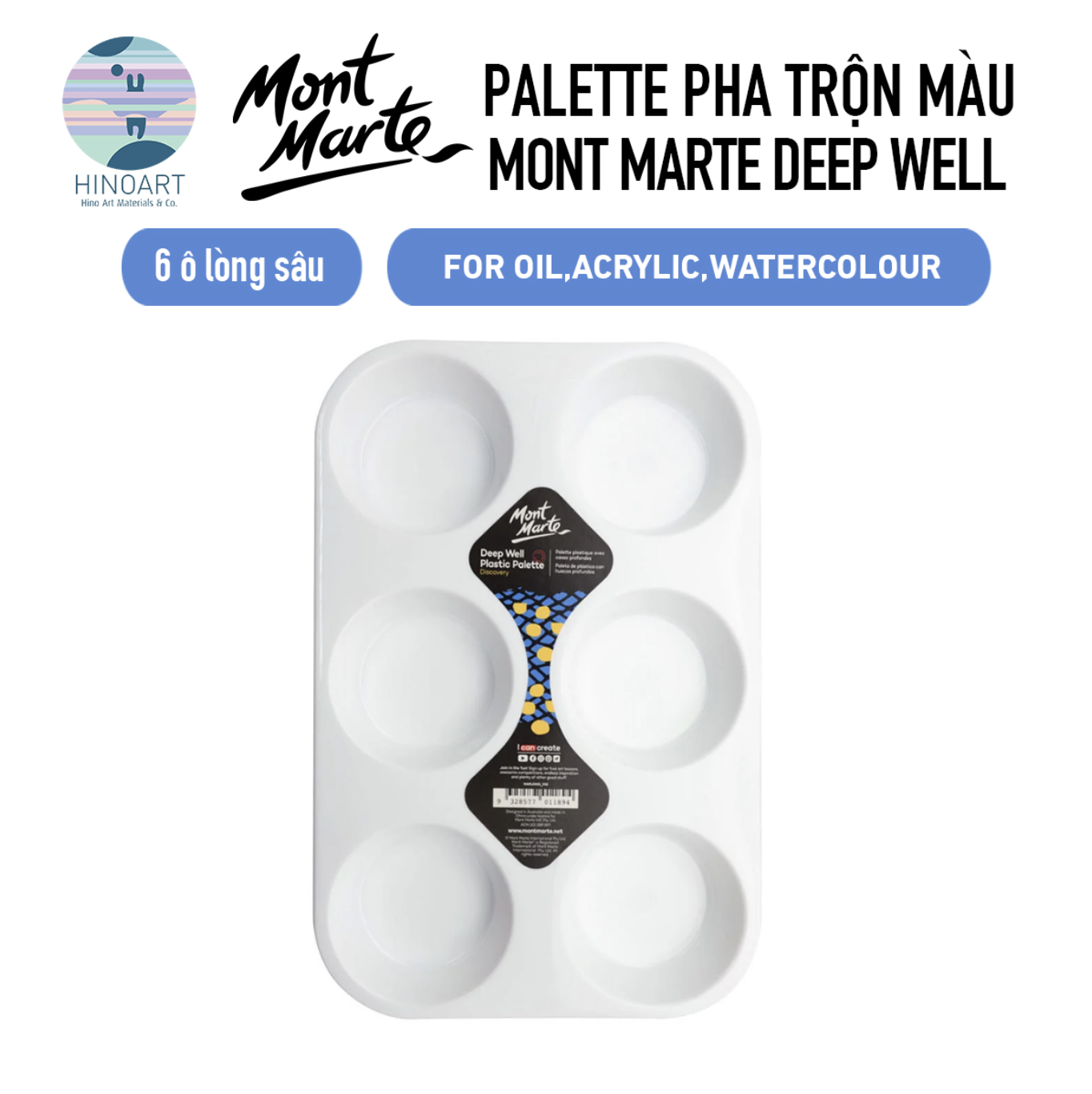 Palette nhựa Mont Marte Deep Well 6 ô