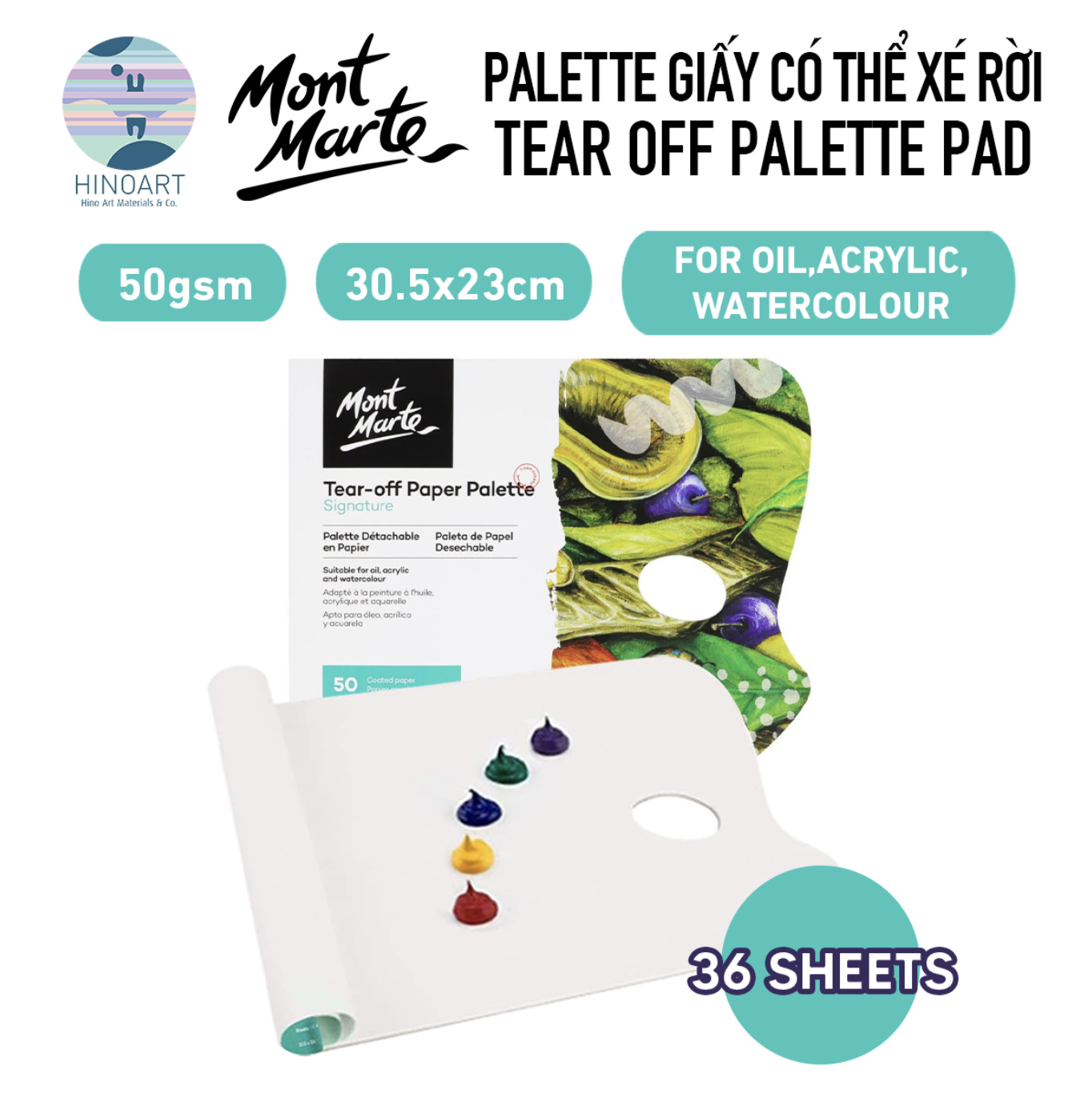 Palette giấy Mont Marte 36 tờ 23x30cm