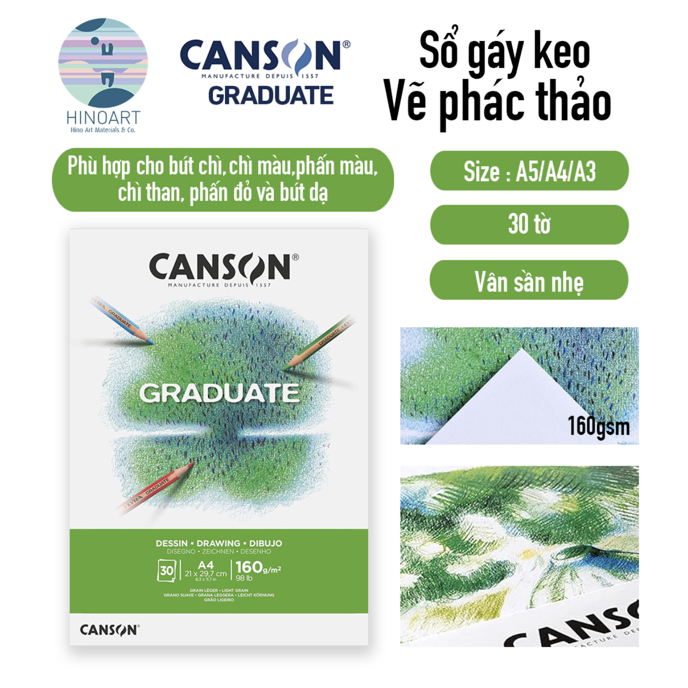 Sổ gáy keo CANSON Graduate DESSIN