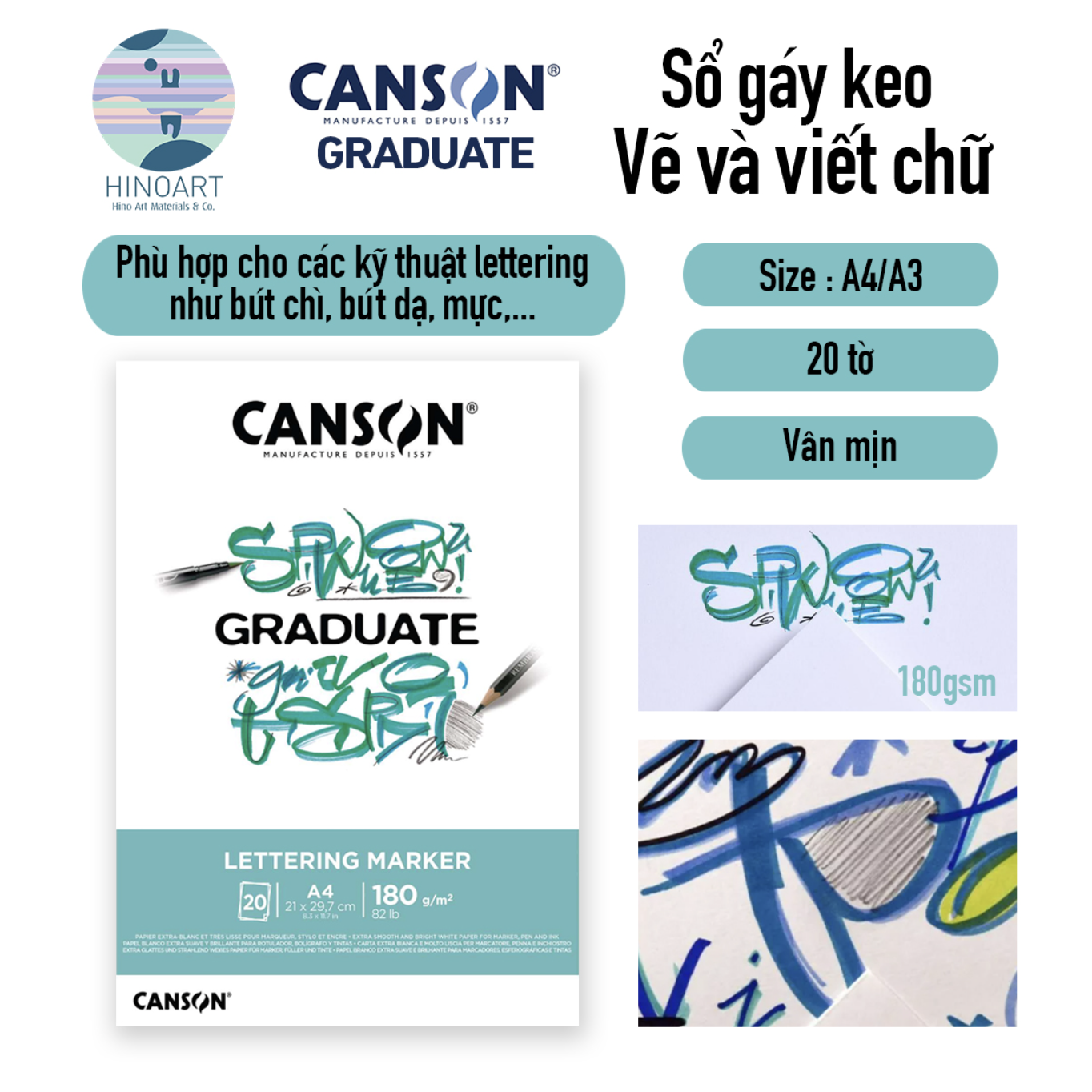 Sổ gáy keo CANSON Graduate LETTERING