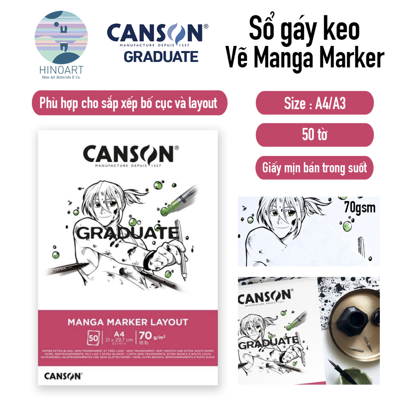 Sổ gáy keo CANSON Graduate MANGA