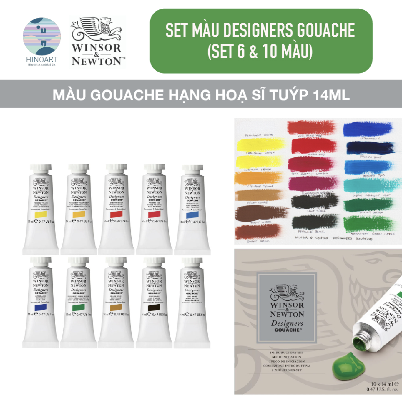 Set màu gouache Winsor Newton Designers tuýp 14ml