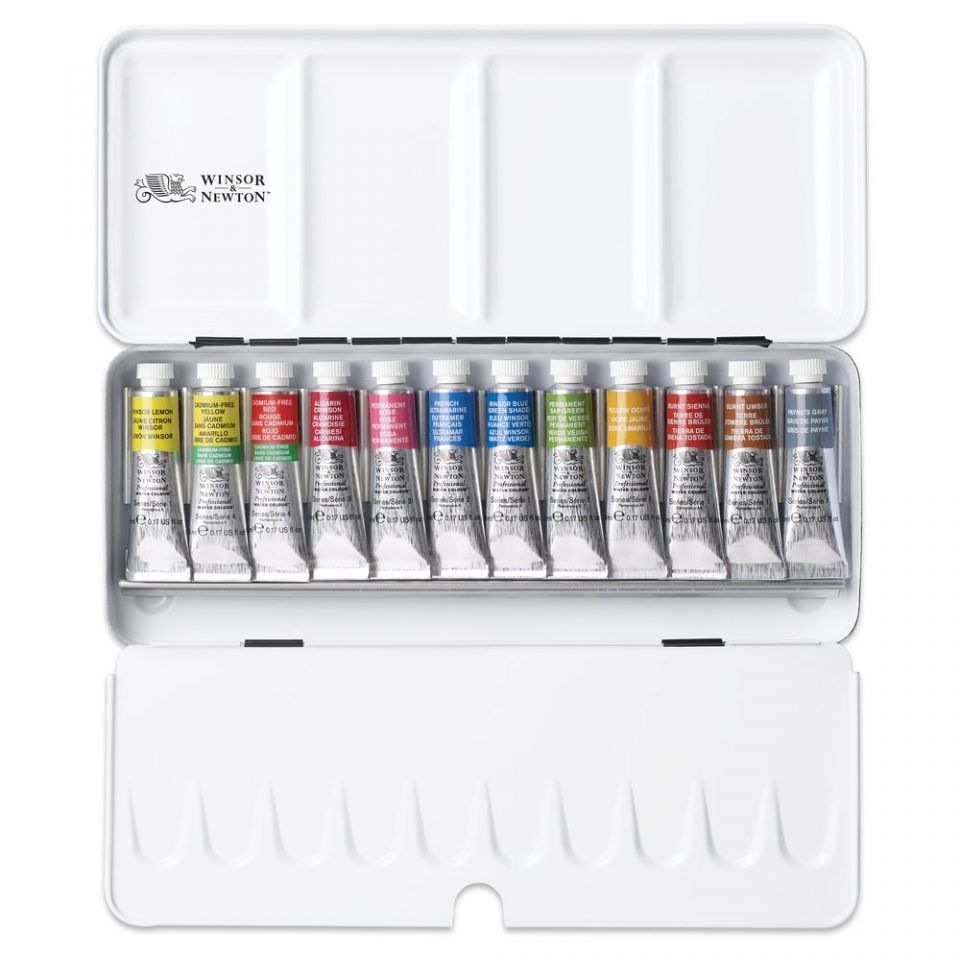 Set màu nước Winsor & Newton Professional Tube Travel Tin 12 tuýp 5ml