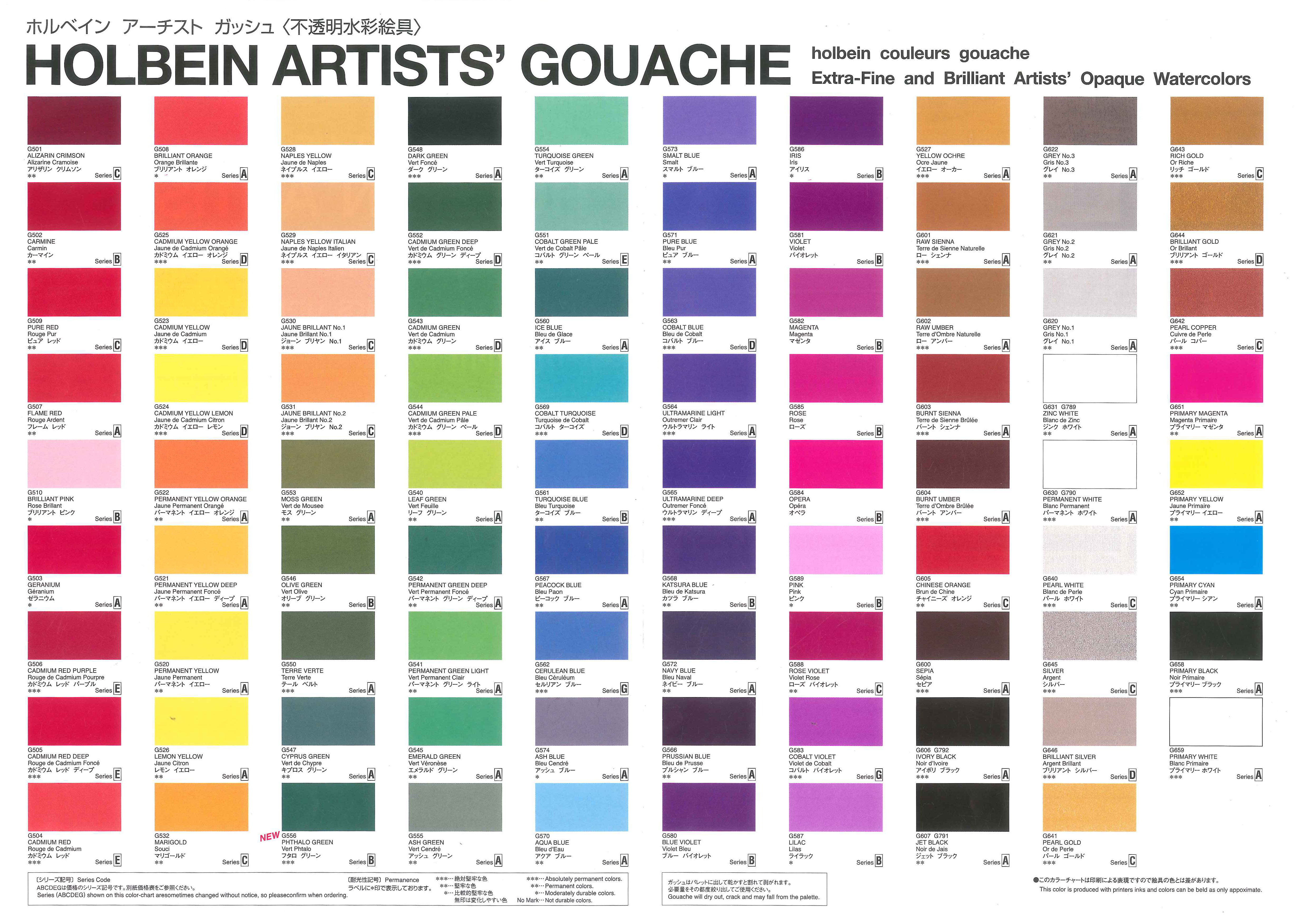 Holbein : Gouache Paint : 5ml : Intro Set Of 5