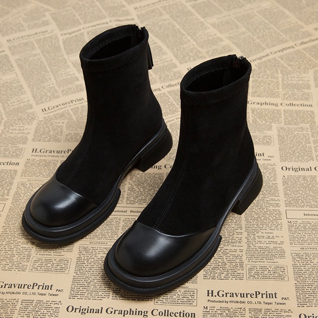 Giầy boot đen đế 4.5cm
