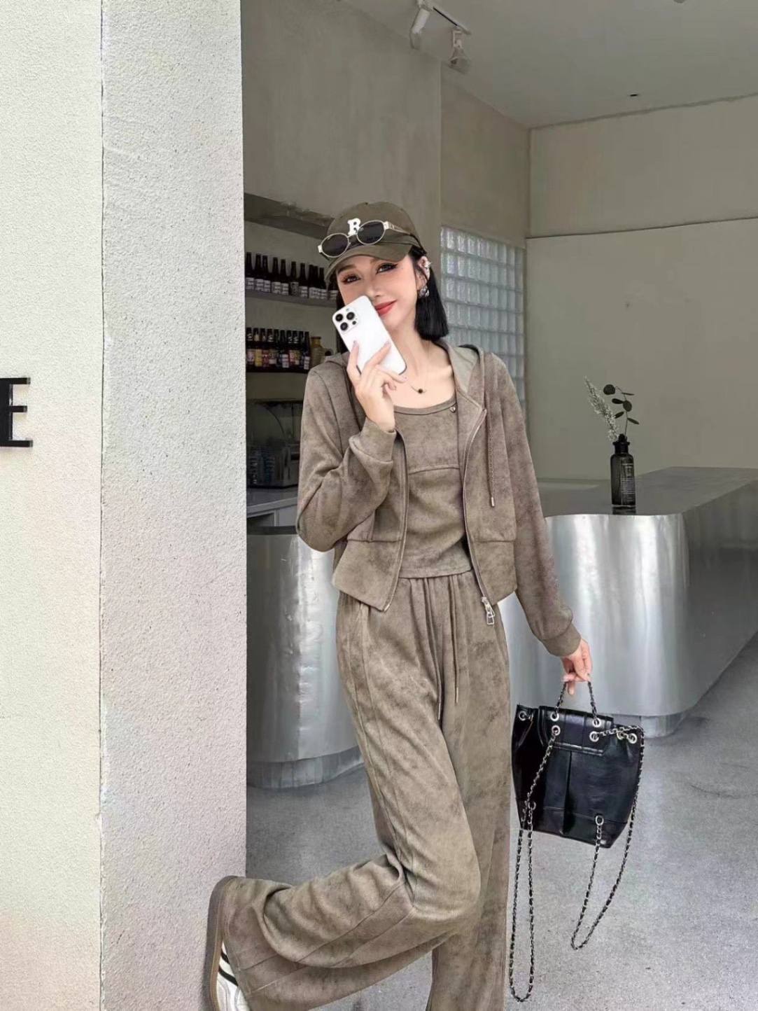 Set cotton 3 chi tiết, áo có mũ