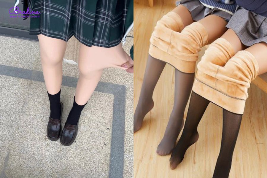 Quần tất 3d lót lông siêu ấm