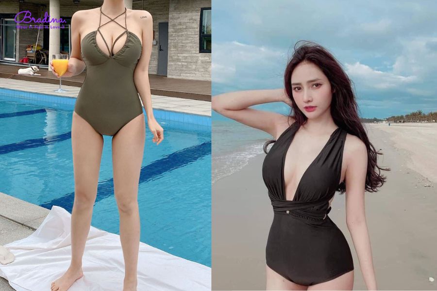 Monokini đắp chéo ở ngực