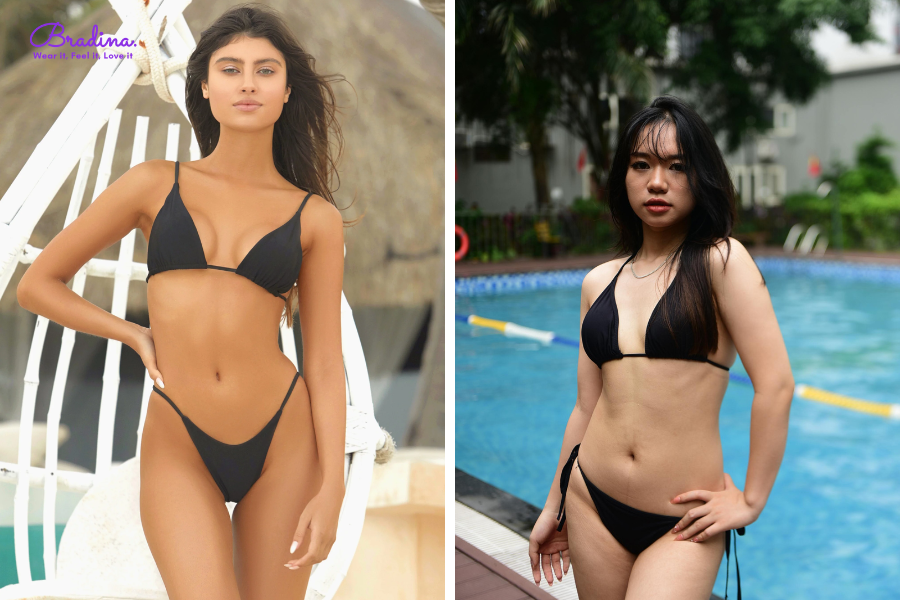 Bikini màu đen hai mảnh cơ bản