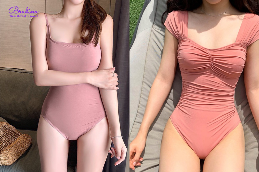 Bikini một mảnh màu hồng