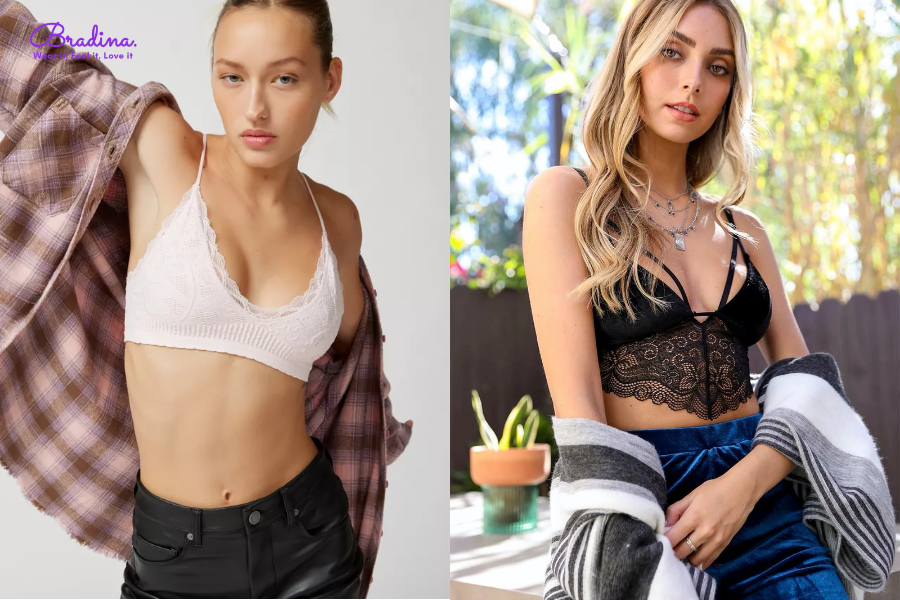 Bralette đi biển kết hợp với áo khoác mỏng